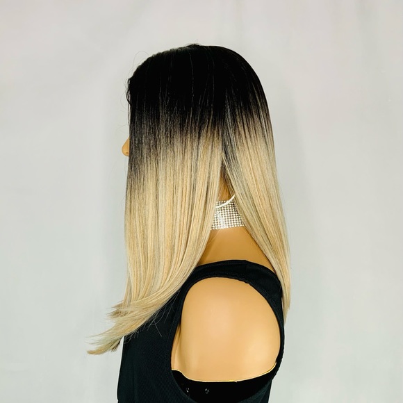 Ombre Slate Brown Mix Color Premium Synthetic Wig - Picture 7 of 8